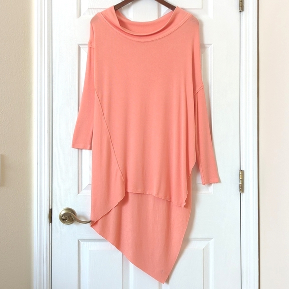 We The Free Grapevine Oversized Off The Shoulder Asymmetrical Tunic Top Peach XS - Picture 1 of 14